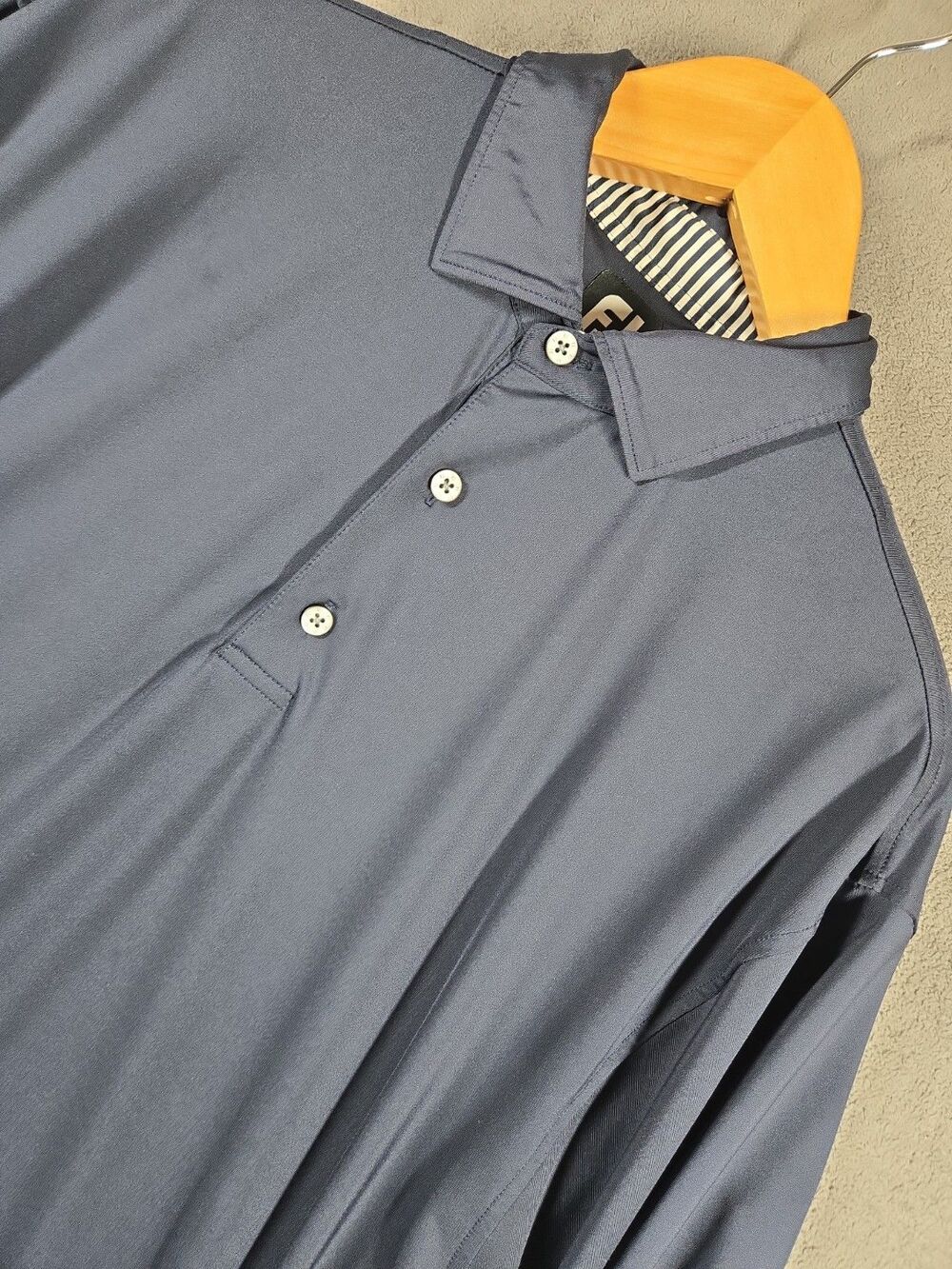FootJoy Polo Shirt Mens L Navy Blue Performance Golf Stretch Short Sleeve